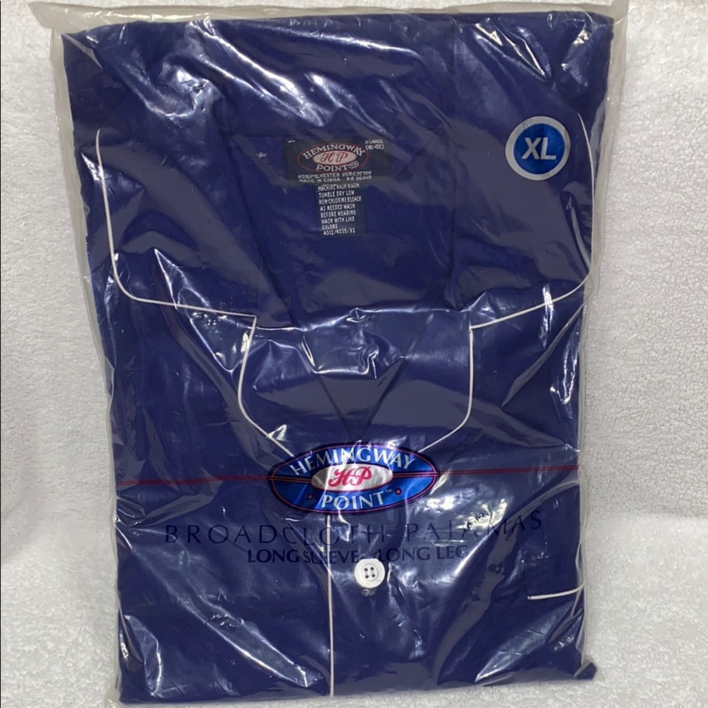 Vintage nwt Hemingway Point Blue broadcloth perma press Pajama Set xl